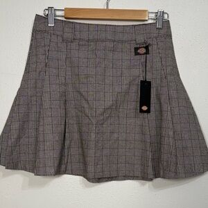 Dickies Women's Black and Gray Plaid A-Line Skirt